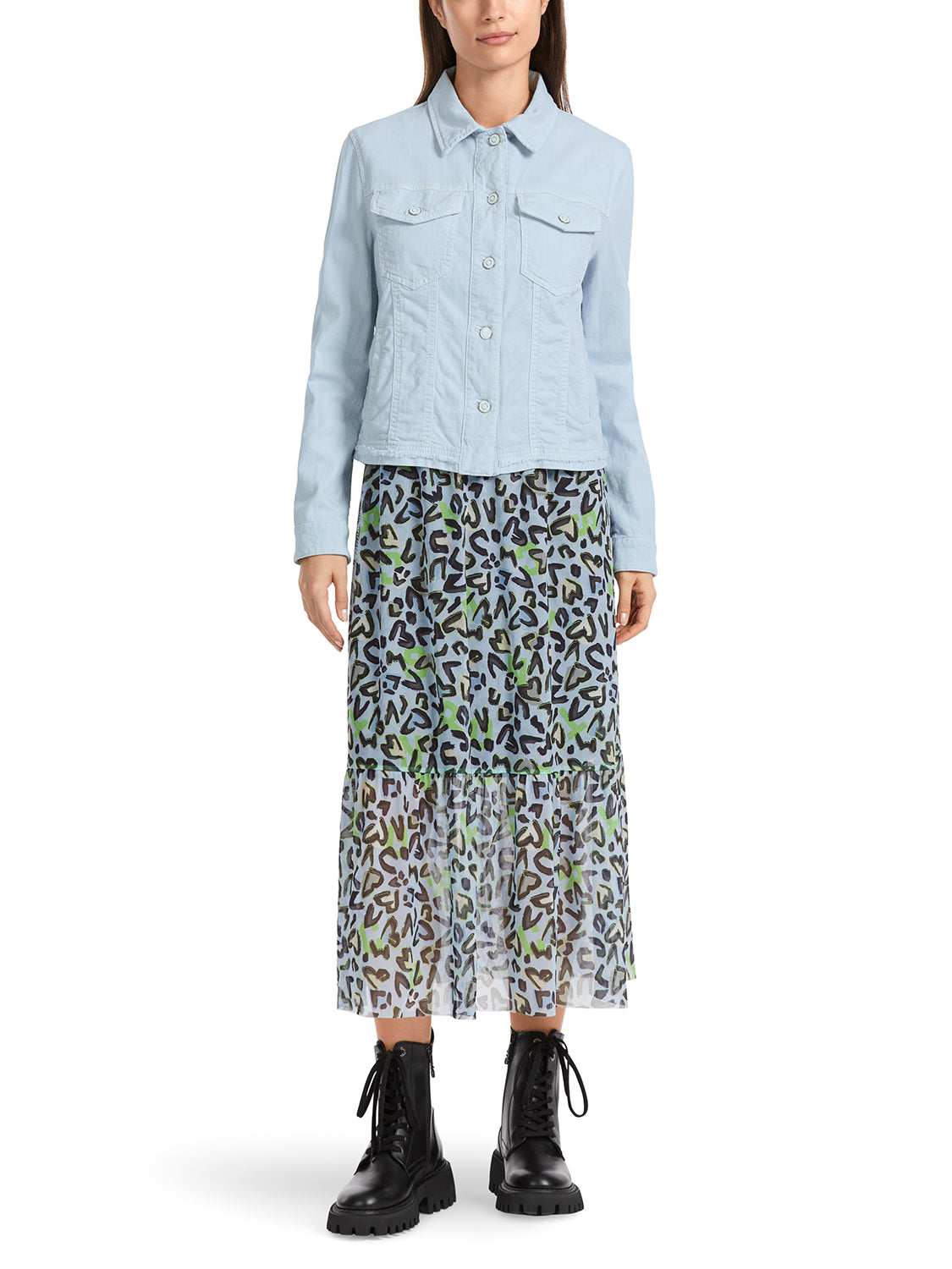 Marc Cain Additions Women's Rethink Together Denim Jacket In White YA 31.02 D64 COL 100