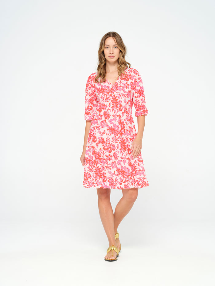 One Season Middy Indi-Antigua Pink-Cotton-Pink Dress 07628-6037