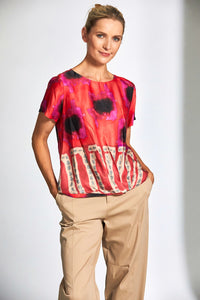 Peruzzi Print Top In Tomato S25130