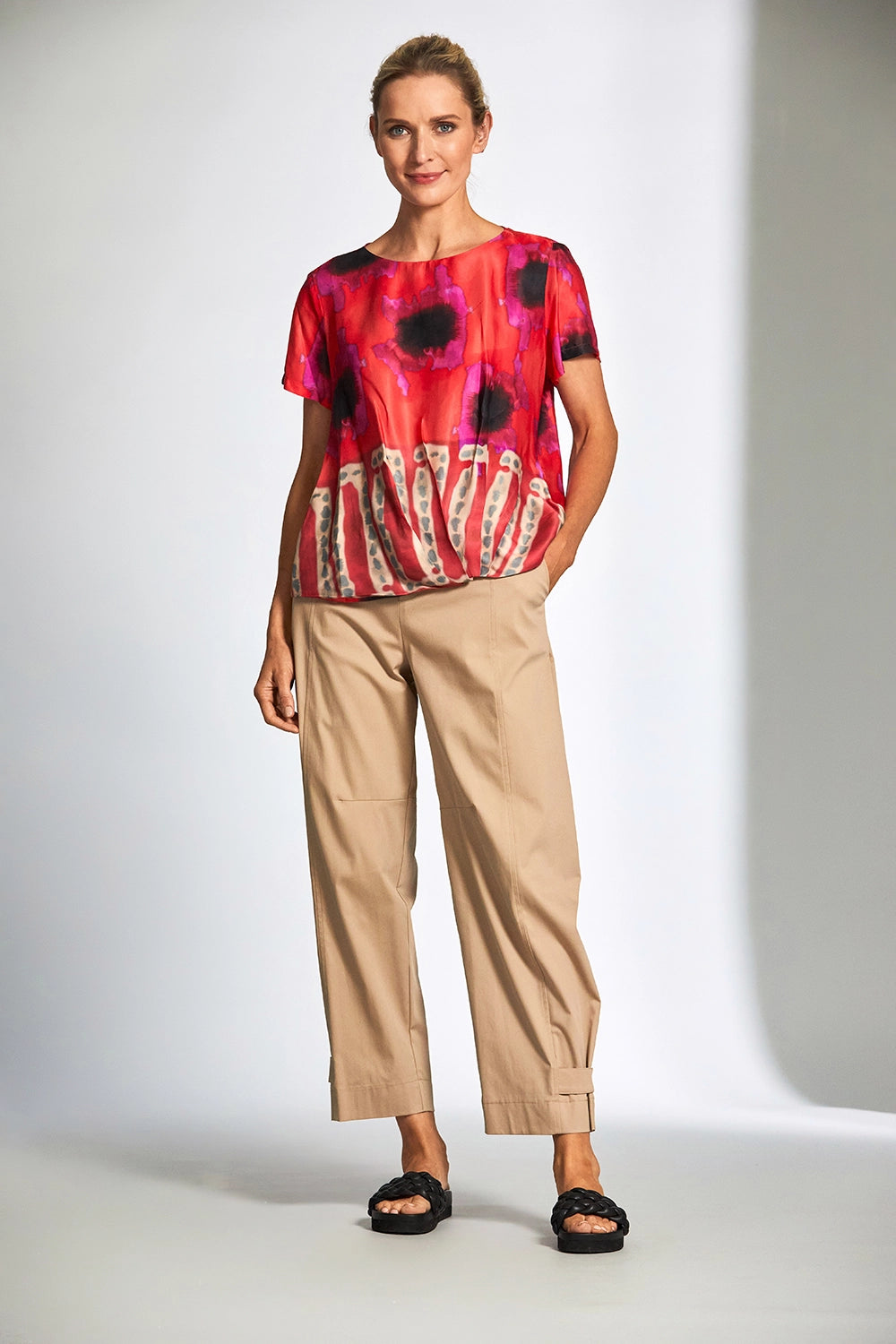 Peruzzi Print Top In Tomato S25130