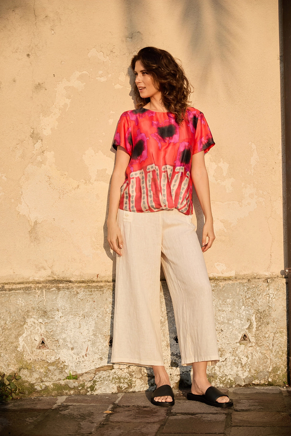 Peruzzi Print Top In Tomato S25130