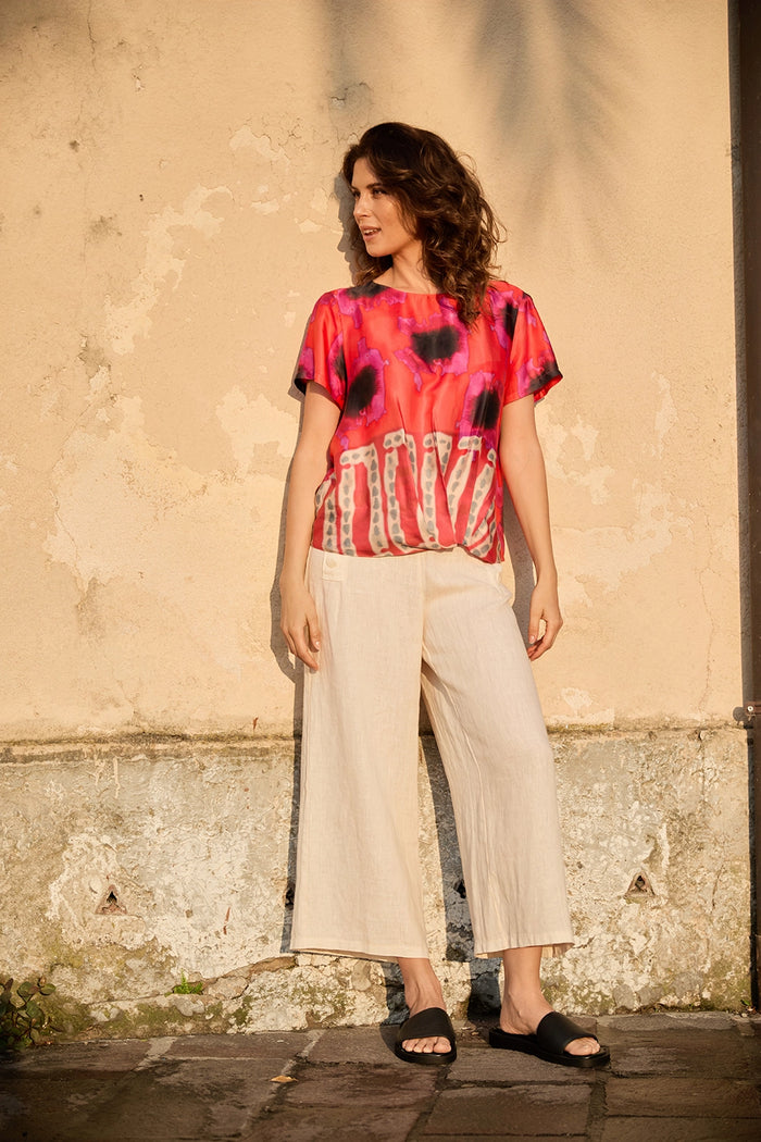 Peruzzi Print Top In Tomato S25130