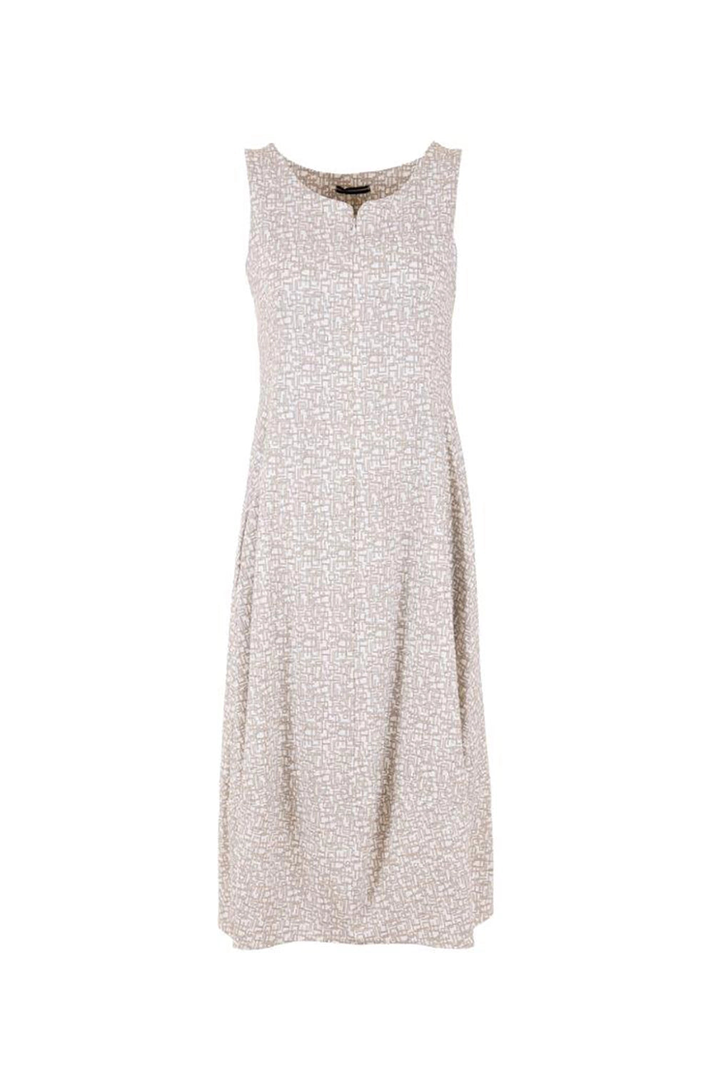 Peruzzi Tech Print Dress In Sand S25503