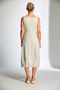 Peruzzi Tech Print Dress In Sand S25503