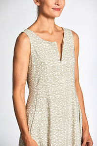 Peruzzi Tech Print Dress In Sand S25503