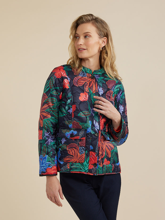 Yarra Trail Dark Floral Print Jacket YT24W6204
