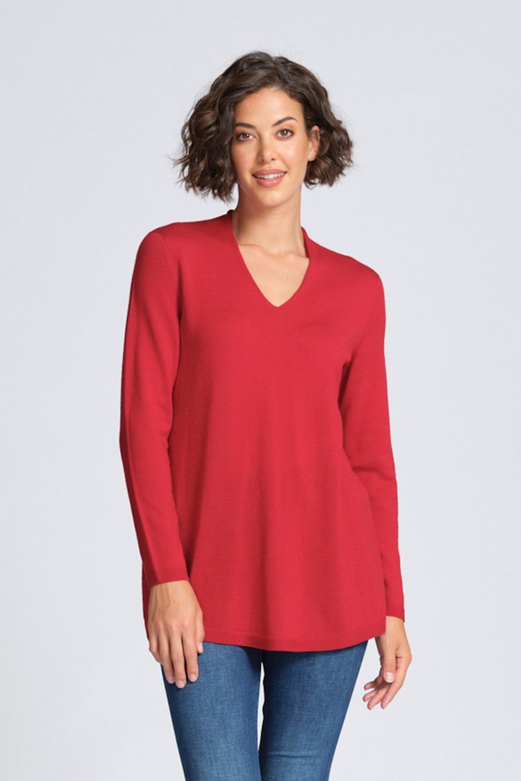 Optimum High V Curved Hem Jumper O6879 – Bacio Collection