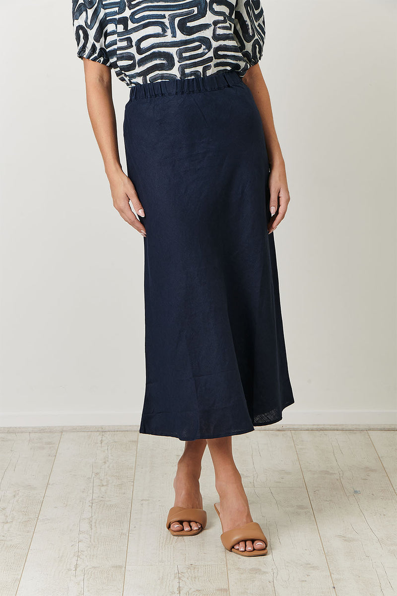 Navy linen 2025 skirt uk