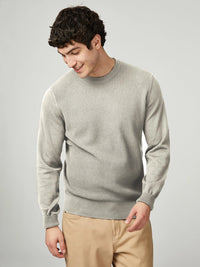 Ben Sherman Textured Front Crew Neck Sweatshirt in Ivory B0077610