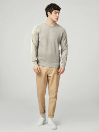 Ben Sherman Textured Front Crew Neck Sweatshirt in Ivory B0077610