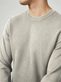 Ben Sherman Textured Front Crew Neck Sweatshirt in Ivory B0077610