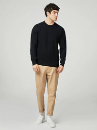 Ben Sherman Textured Front Crew Neck Sweatshirt in Black B0077610