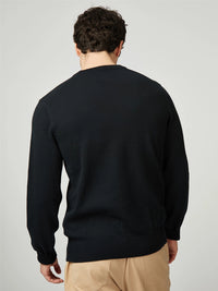 Ben Sherman Textured Front Crew Neck Sweatshirt in Black B0077610