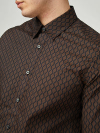 Ben Sherman Linear Geo Print Long Sleeve Shirt B0077832