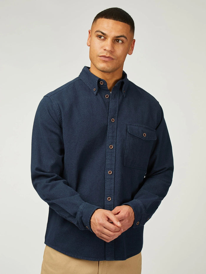 Ben Sherman Brushed Overshirt in Navy B0077855