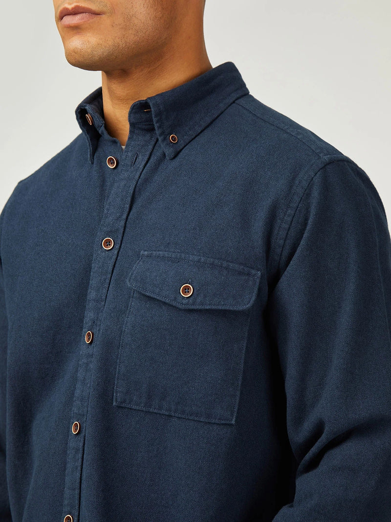 Ben Sherman Brushed Overshirt in Navy B0077855