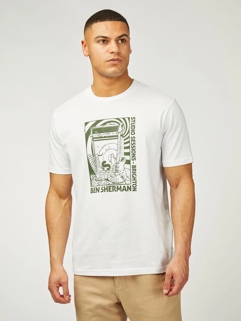 Ben Sherman Rehersal Room Tee in White B0078224