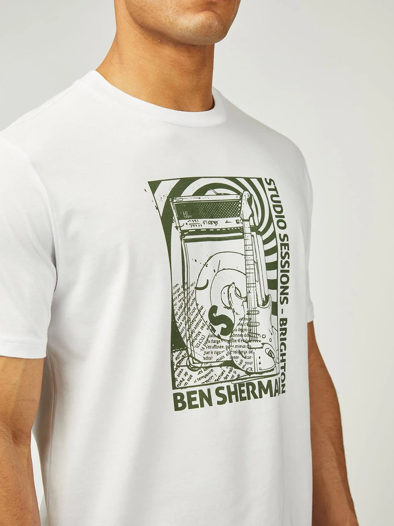 Ben Sherman Rehersal Room Tee in White B0078224