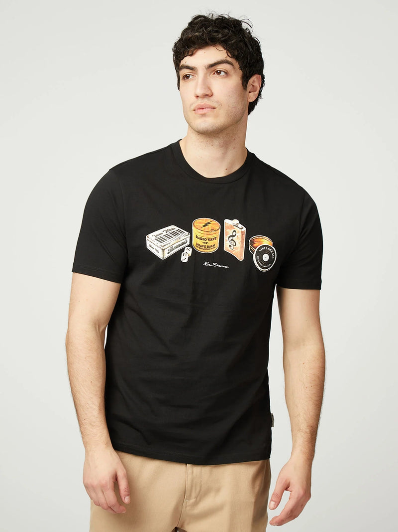 Ben Sherman Gentlemens Tins Tee in Black B0078225