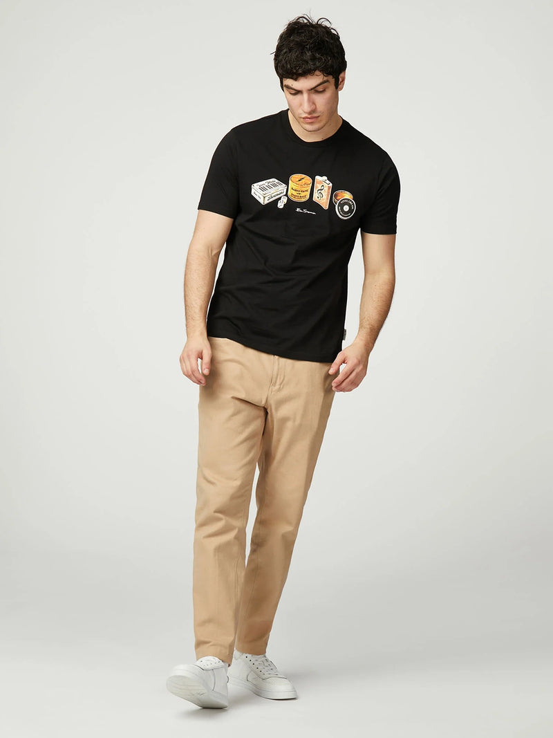 Ben Sherman Gentlemens Tins Tee in Black B0078225