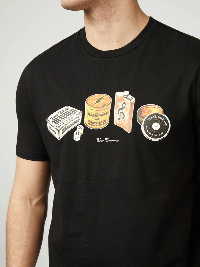 Ben Sherman Gentlemens Tins Tee in Black B0078225