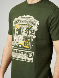 Ben Sherman Notting Hill Carnival Tee in Green B0078245