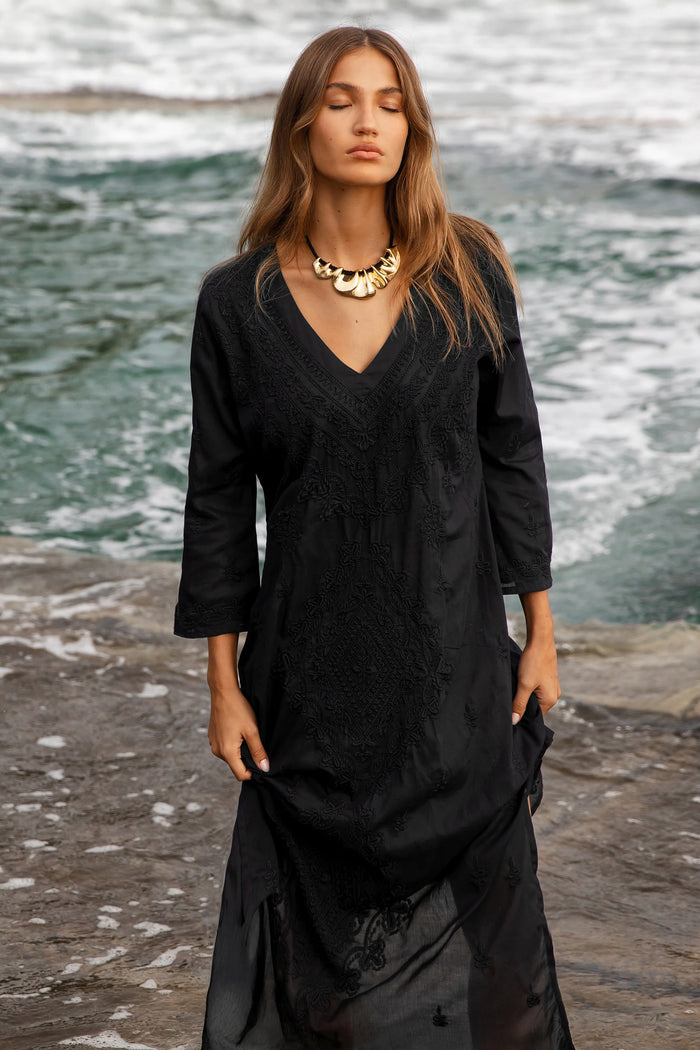 One Season Long Goa Embroidery Black/Black