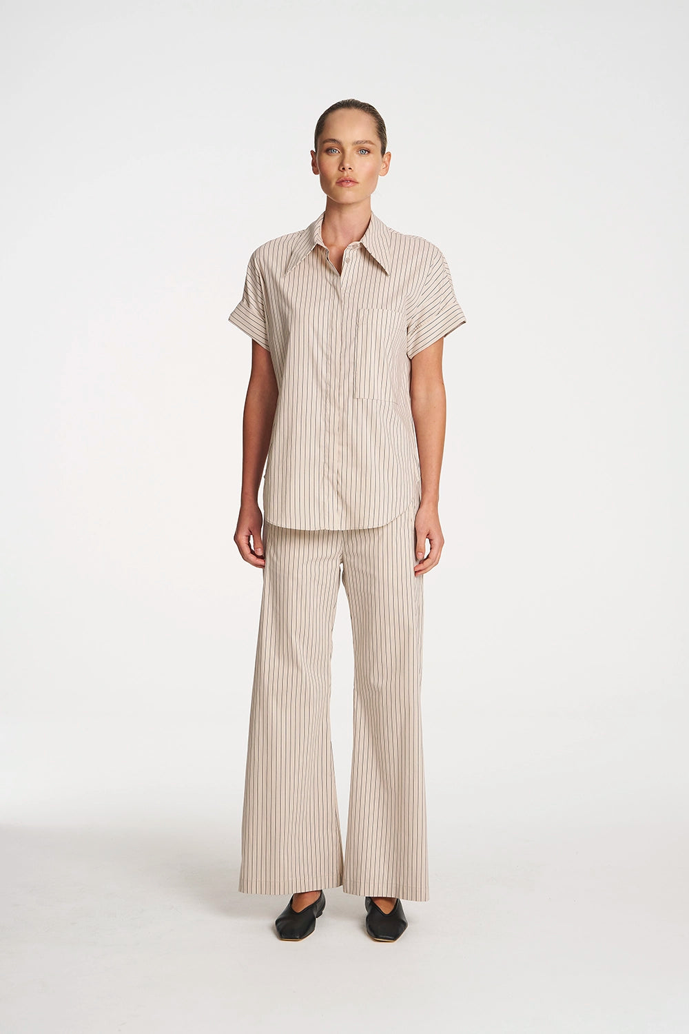Mela Purdie Suit Pant in Blush/Navy F733 1907