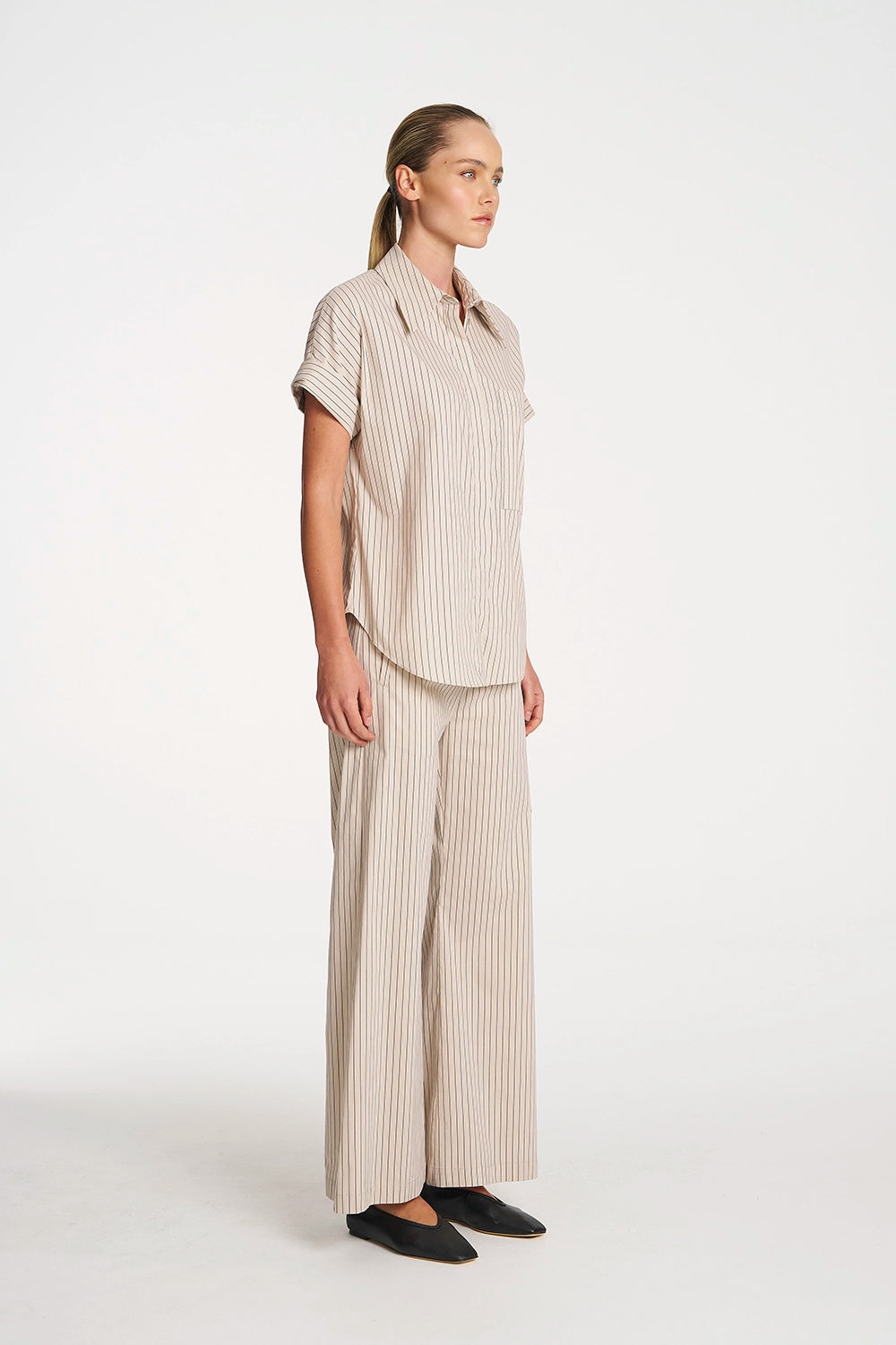 Mela Purdie Suit Pant in Blush/Navy F733 1907