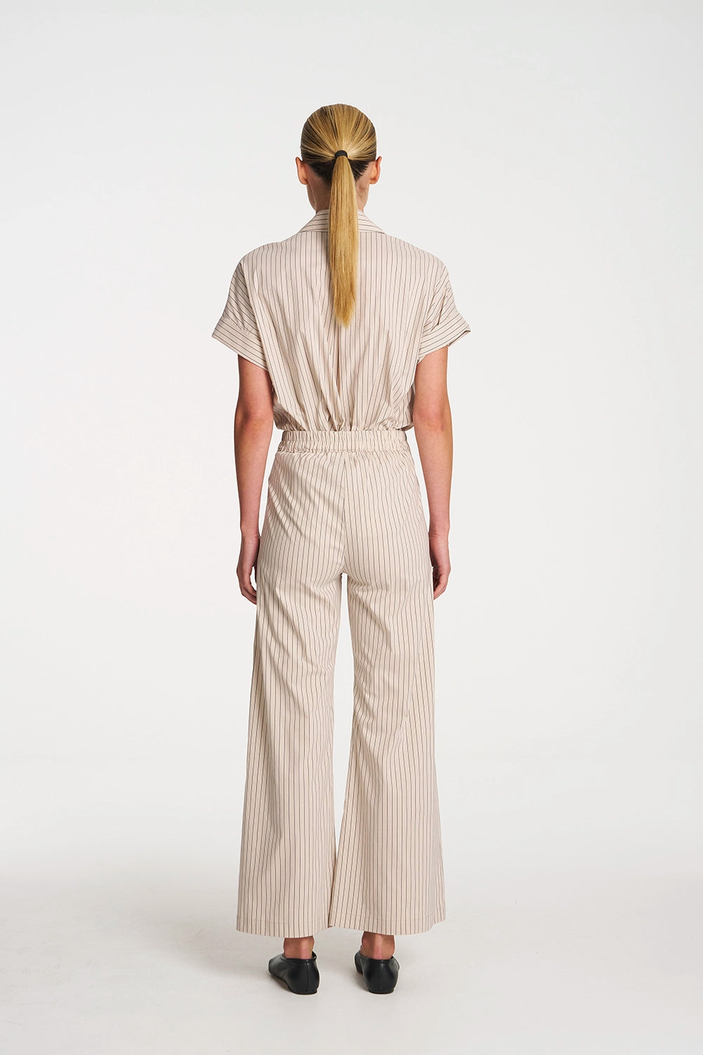 Mela Purdie Suit Pant in Blush/Navy F733 1907