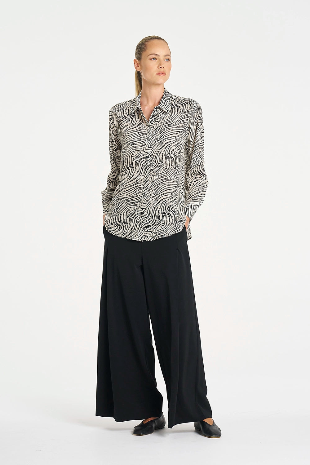 Mela Purdie Soft Shirt in Fossil F860 2822 - Pre-Order July Delivery