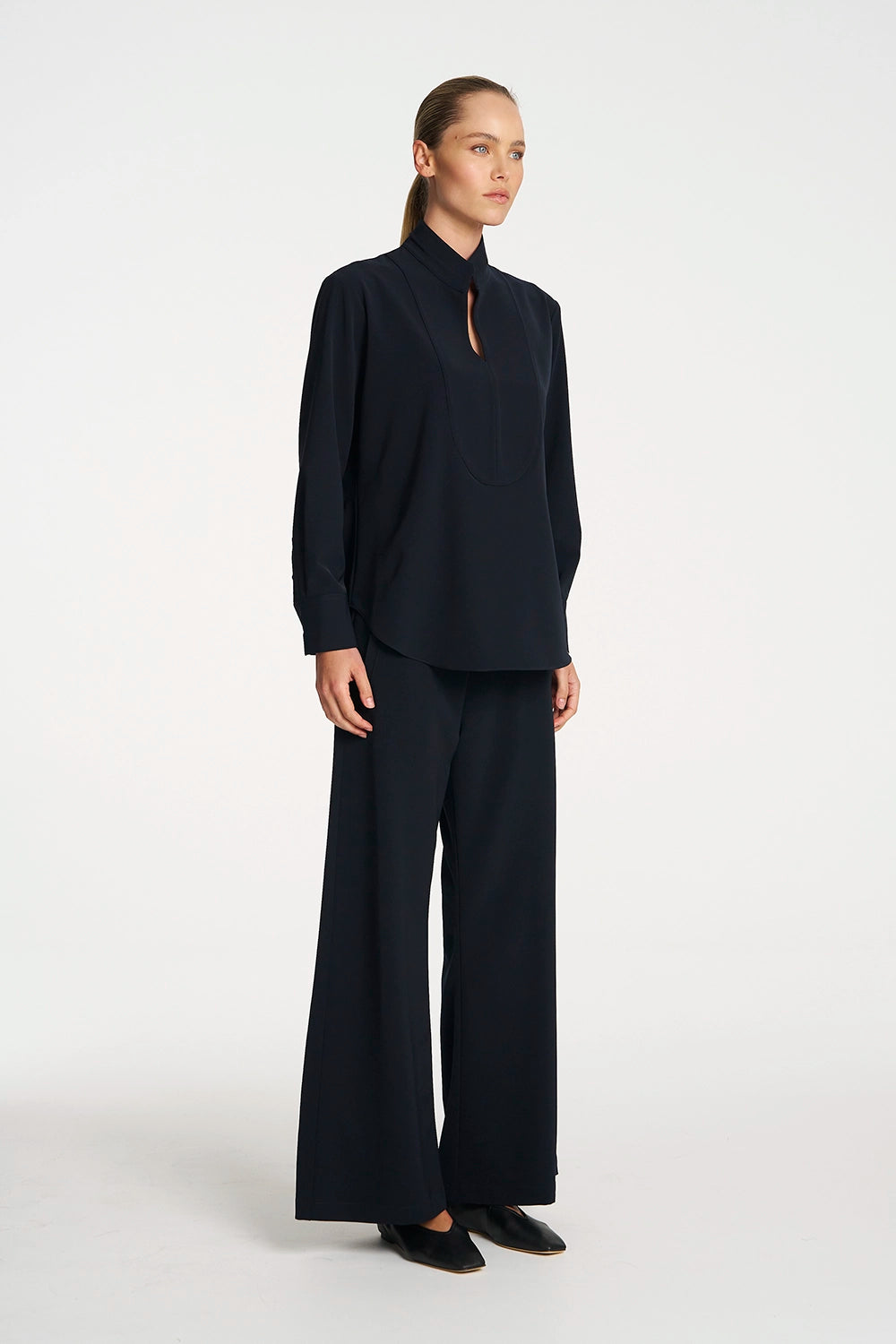 Mela Purdie Formal Shirt In Black F618 8956 - Pre-Order April Delivery