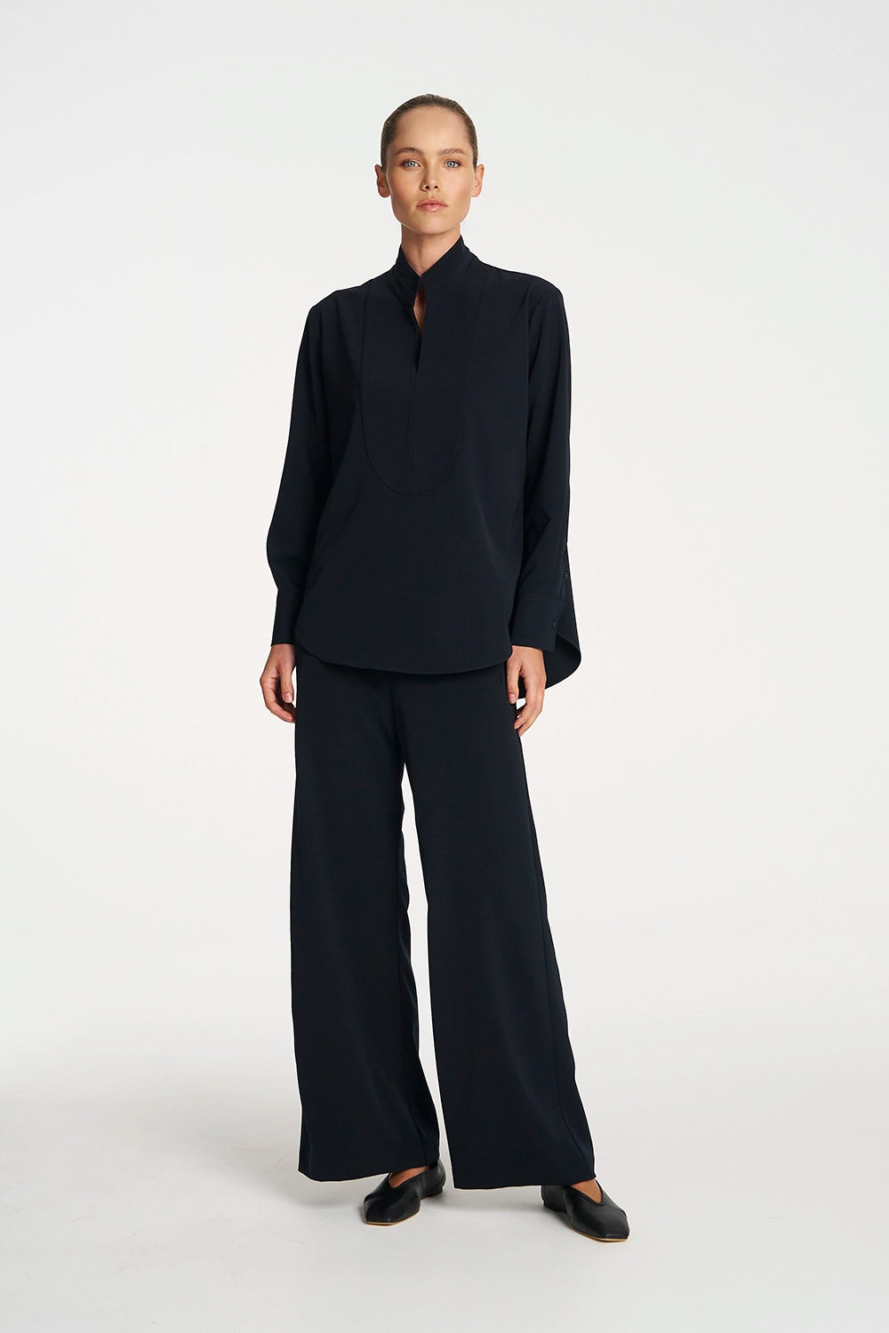 Mela Purdie Formal Shirt In Black F618 8956 - Pre-Order April Delivery