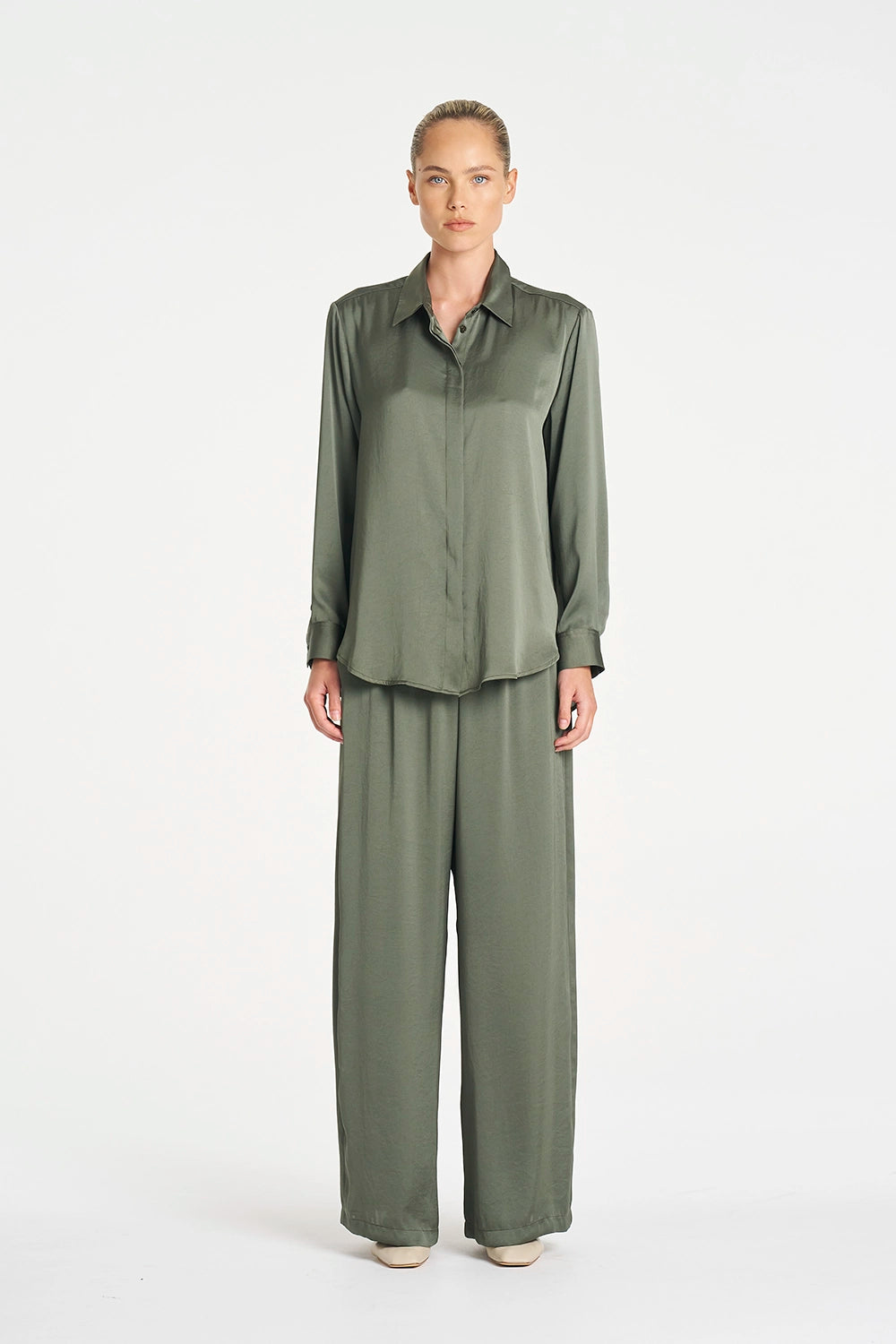 Mela Purdie Soft Shirt in Sage F619 2822 - Pre-Order July Delivery