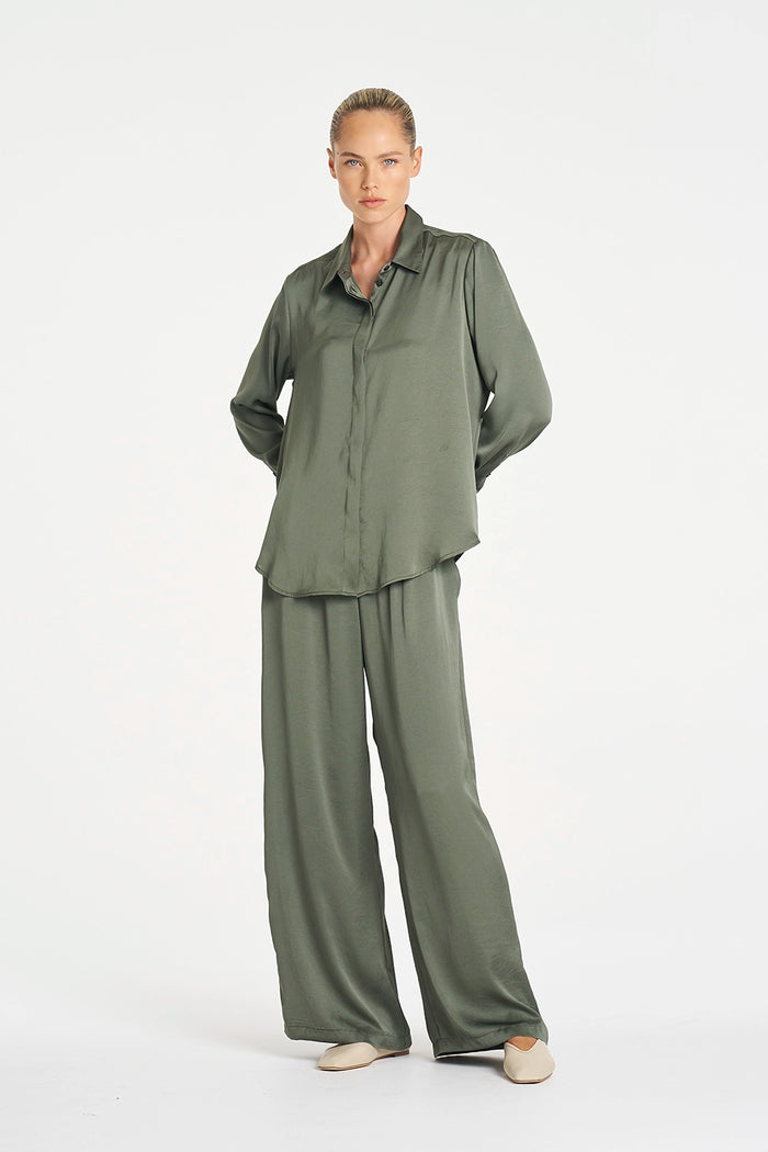 Mela Purdie Soft Shirt in Sage F619 2822 - Pre-Order July Delivery