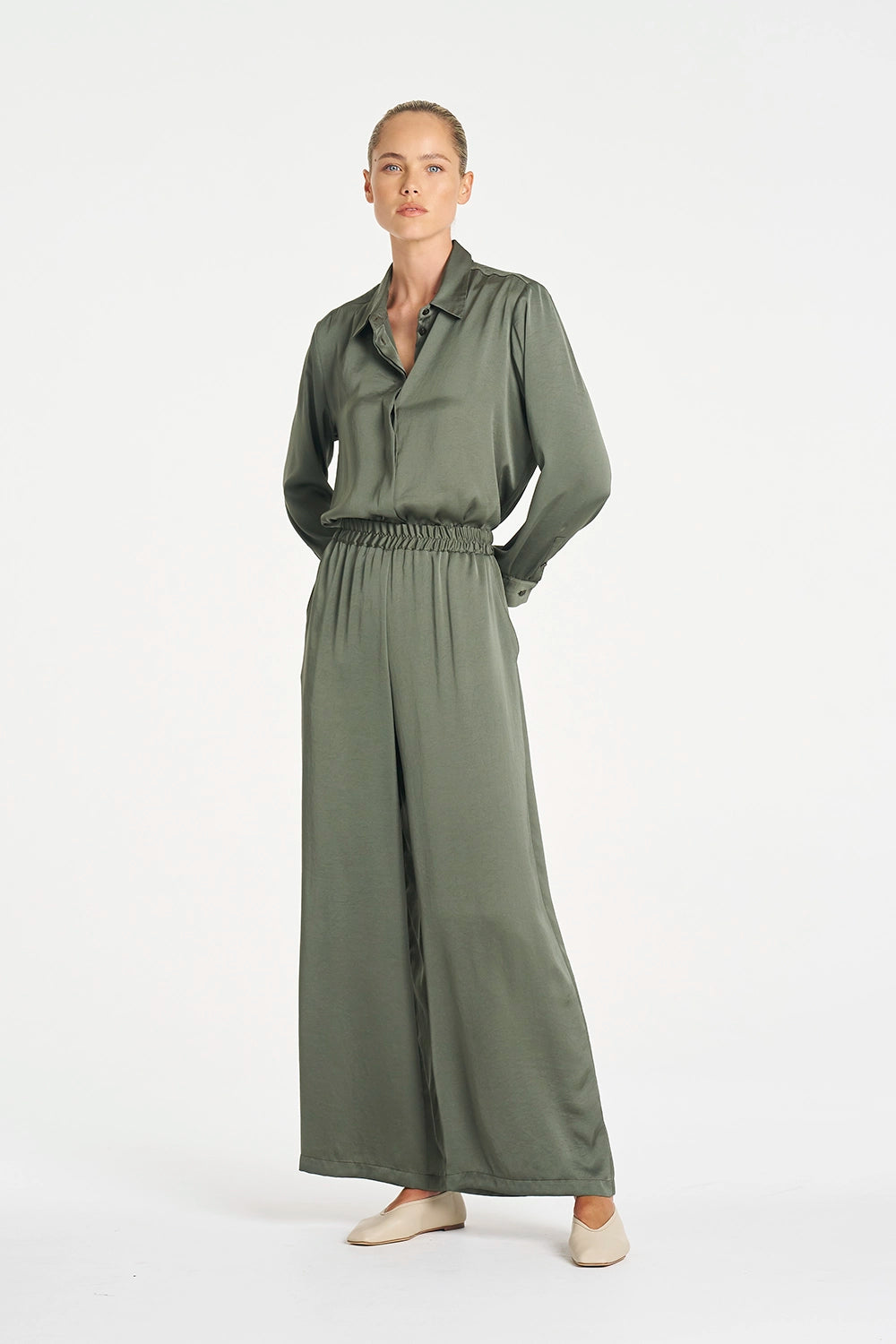 Mela Purdie Soft Shirt in Sage F619 2822 - Pre-Order July Delivery
