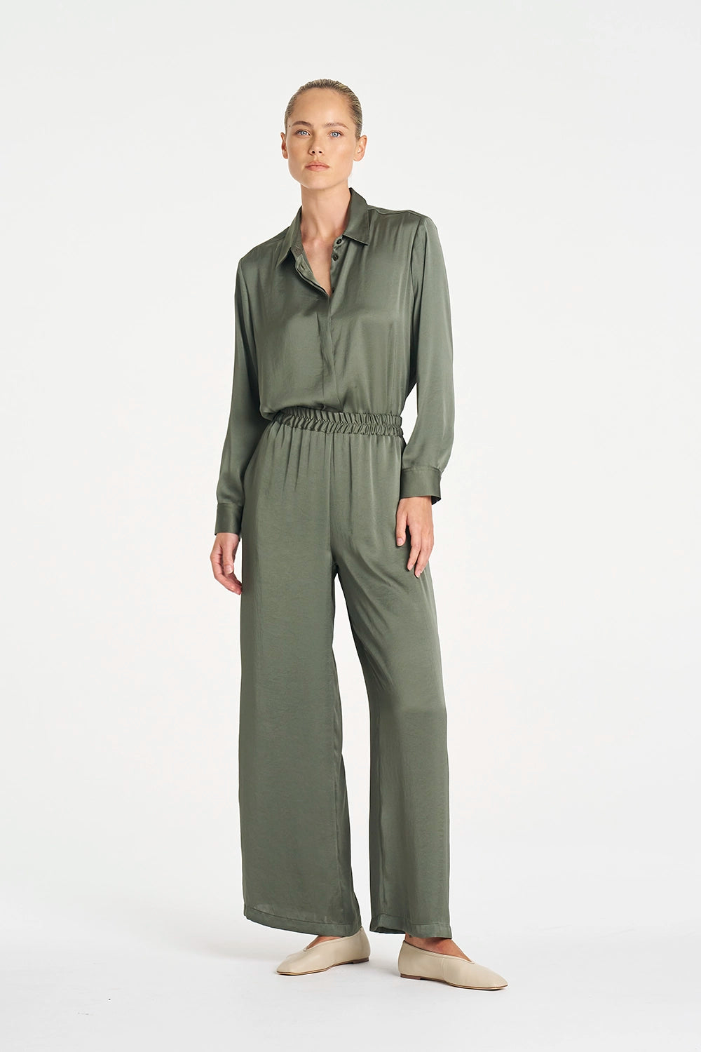 Mela Purdie Soft Shirt in Sage F619 2822 - Pre-Order July Delivery