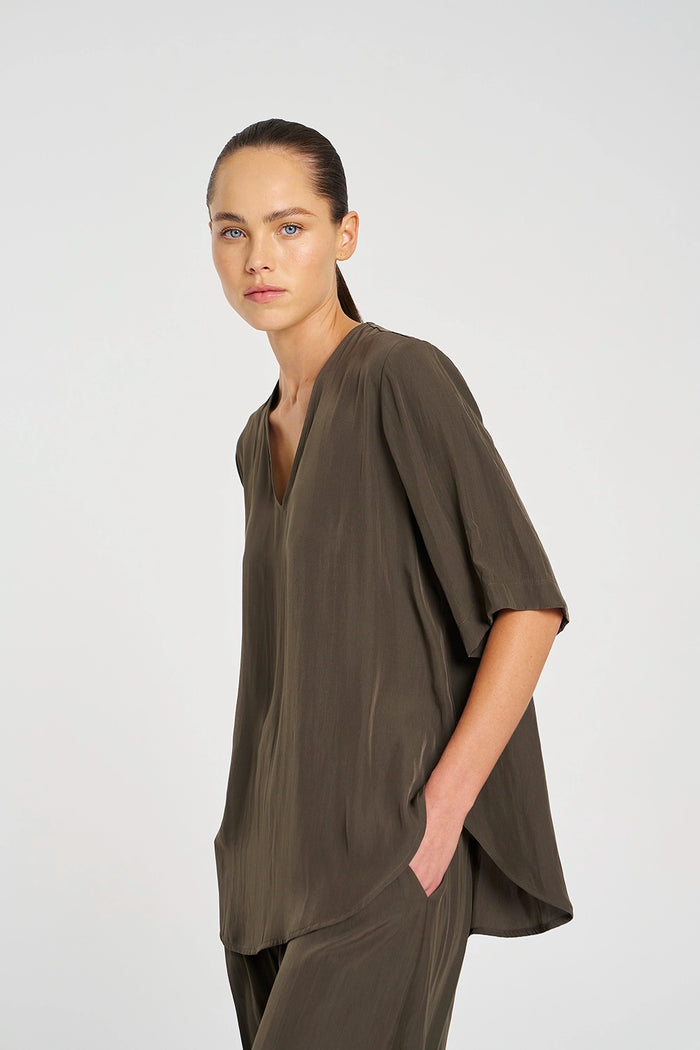 Mela Purdie Swish Plaza Top in Leather F67 8839 - Pre-Order September Delivery