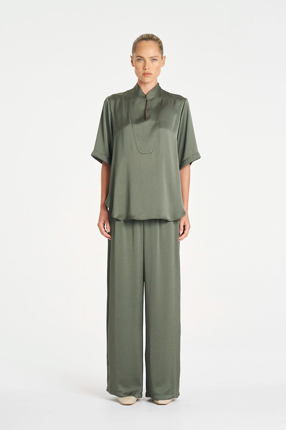 Mela Purdie Maxi Pace Pant in Sage F619 1940 - Pre-Order July Delivery