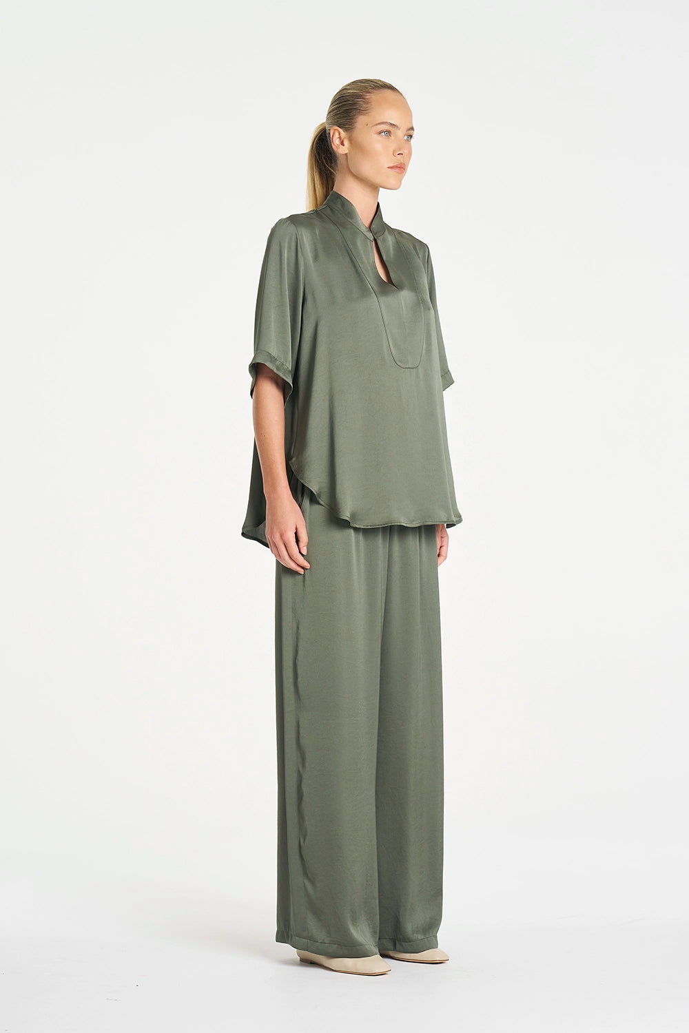 Mela Purdie Maxi Pace Pant in Sage F619 1940 - Pre-Order July Delivery