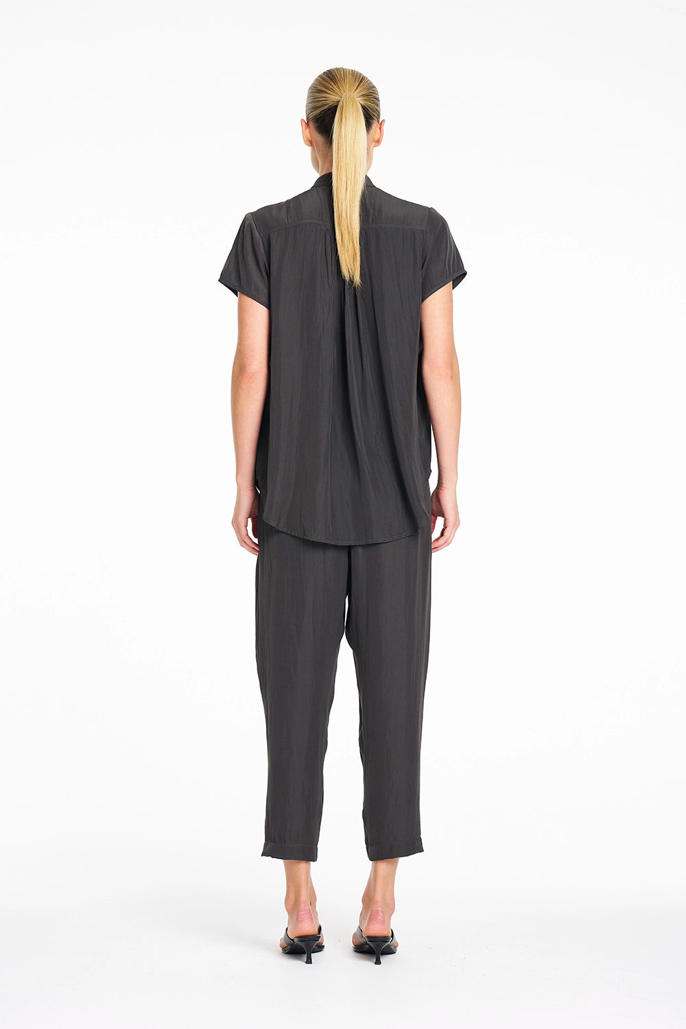Mela Purdie SS Soft Blouse in Bark F67 80069 - Pre-Order September Delivery