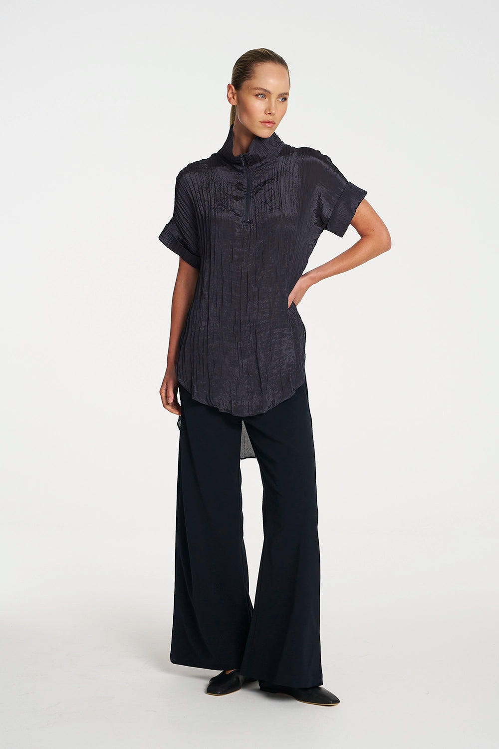 Mela Purdie Funnel Tunic In Black F620 8964