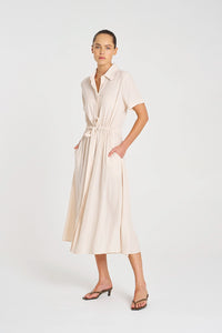 Mela Purdie Draw Waist T Dress in Meringue F67 3007