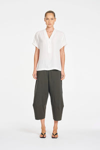 Mela Purdie Cropped Tuscan Pant in Bark F65 1514 - Pre-Order September Delivery