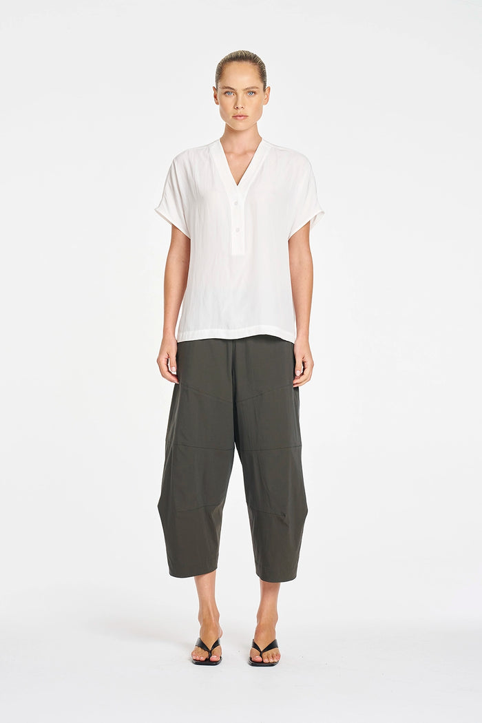 Mela Purdie Cropped Tuscan Pant in Bark F65 1514 - Pre-Order September Delivery
