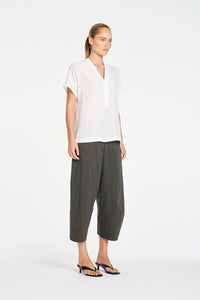 Mela Purdie Cropped Tuscan Pant in Bark F65 1514 - Pre-Order September Delivery