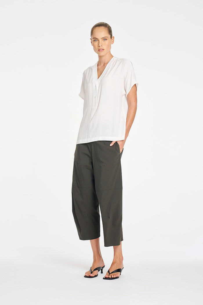 Mela Purdie Cropped Tuscan Pant in Bark F65 1514 - Pre-Order September Delivery