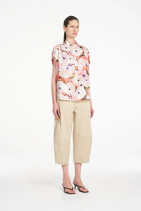 Mela Purdie Crop Barrel Pant in Straw F419 10003 - Pre-Order November Delivery