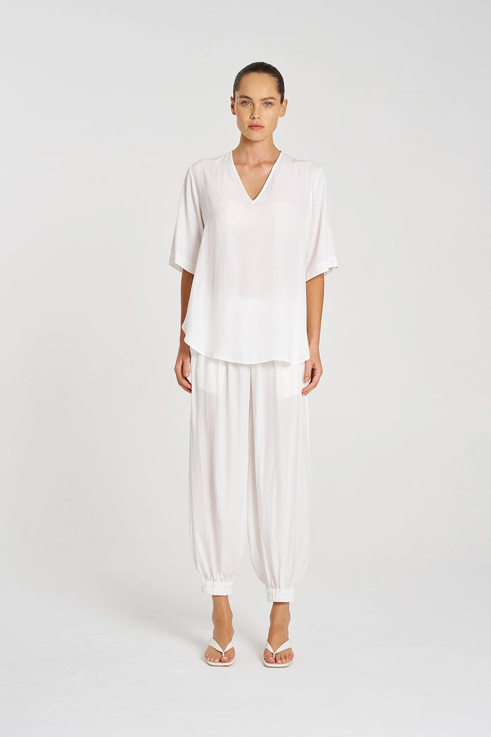 Mela Purdie Swish Plaza Top in White F67 8839