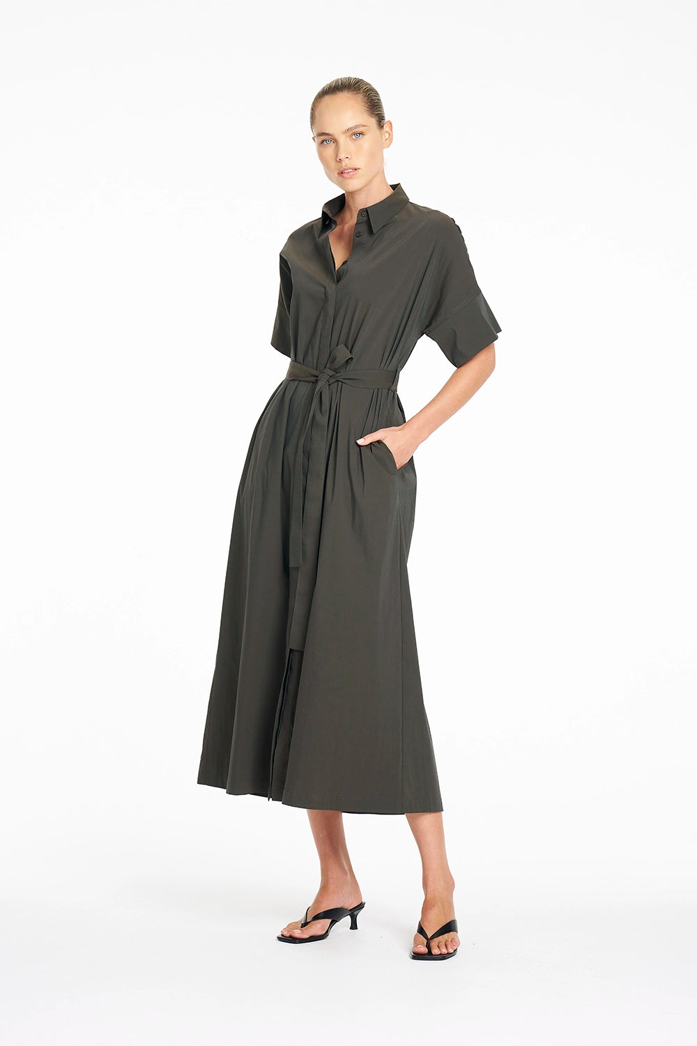 Mela Purdie Pace Dress in Bark F65 3079 - Pre-Order September Delivery
